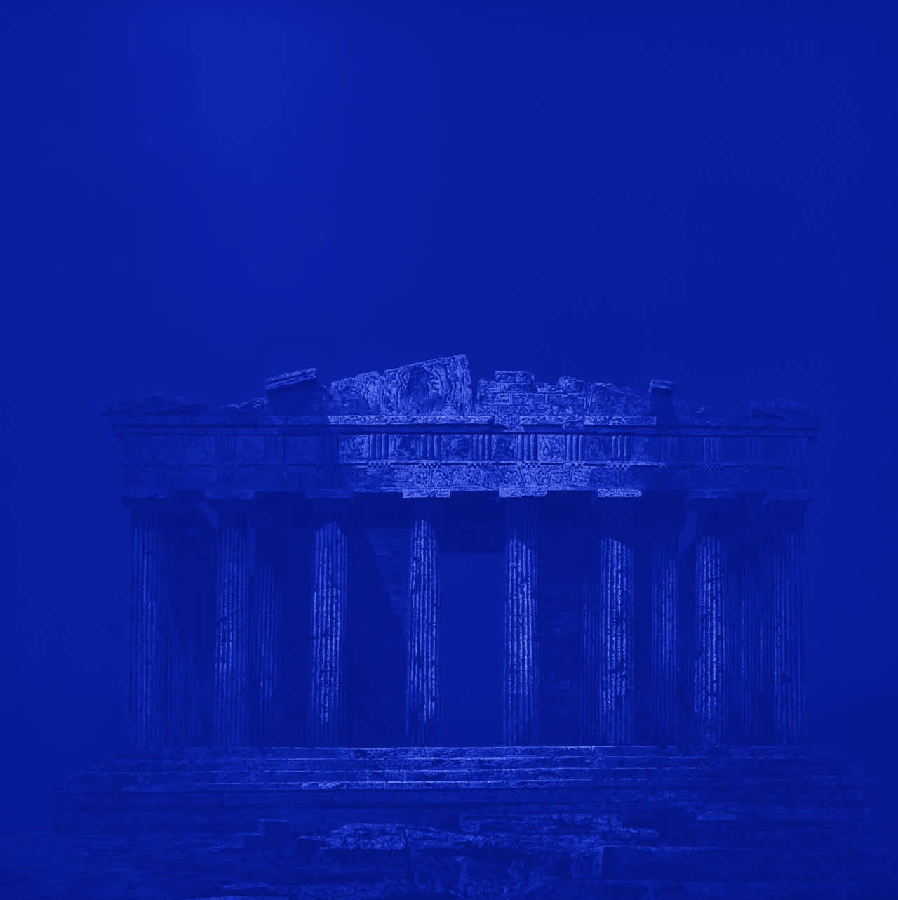 Classical temple, duotone